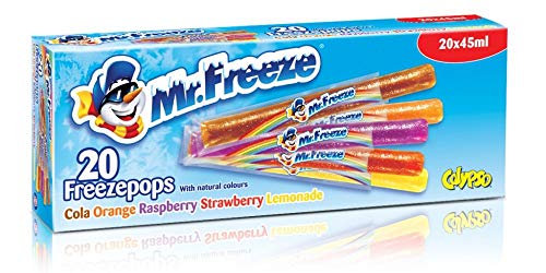 Mr Freeze, Freeze Pops Eis am Stiel mit natürlichem Aroma, erfrischende und vegane Eiswürfel, 20 x 45 ml, 8 Stück von Mr Freeze
