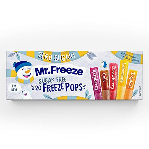 Mr Freeze Ice Pops Eislutscher, verschiedene Geschmacksrichtungen, zuckerfrei & vegan, Freeze Pops, 20 x 45 ml (8er-Pack) von Mr Freeze