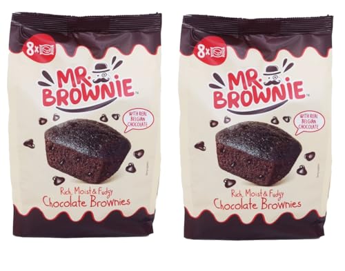 Mr. Brownie 2 x 200g Chocolate Brownies Mit Belgischer Schokolade 8 Brownies Pro Packung Köstliches Feingebäck Vorteilspackung von Mr. Brownie