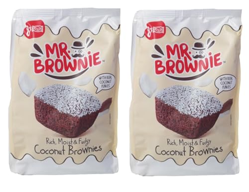 Mr. Brownie 2 x 200g Coconut Brownies 8 Brownies Mit Kokos Flocken Pro Packung Köstliches Feingebäck Vorteilspackung von Mr. Brownie