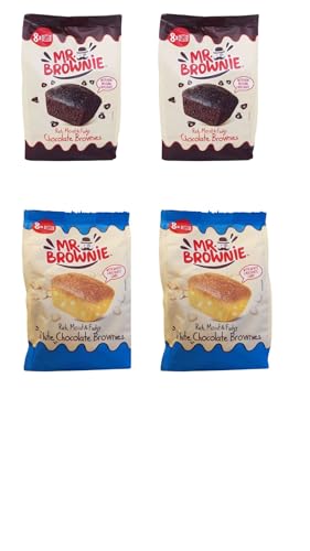 Mr. Brownie 4 x 200g Mr. Brownie Chocolate Brownies | Mr. Brownie White Chocolate Brownies von Mr. Brownie