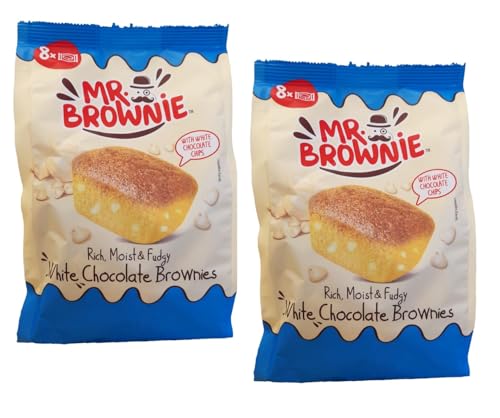 Mr. Brownie Mr. Brownie White Chocolate Brownies Mini-Kuchen Mit Weißen Schokoladenstückchen Vorteilspackung 2 x 200g von Mr. Brownie