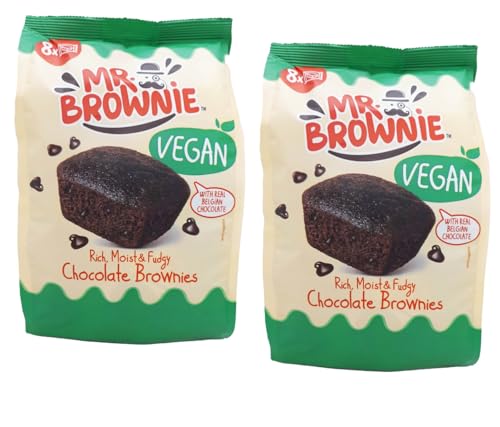 Mr. Brownie Vegan Chocolate Brownies With Real Belgian Chocolate Vorteilspackung 2 x 200g von Mr. Brownie