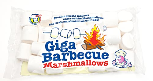 Mr. Mallo Giga Barbecue Marshmallows 750g | XXL-Marshmallows | Schaumzucker-Ware | Mäusespeck | insgesamt 750g softe Süßigkeit für Barbecue, Lagerfeuer oder zum Grillen von Mr. Mallo