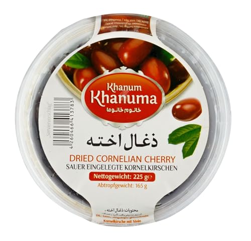 Khanum Khamuma- eingelegte Kornkirschen in Sauersoße(Abtropfgewicht 165g, Netto 225g) von Mr.Ghorbani