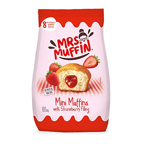 Mrs. Muffin | Gefüllte Mini-Muffins | gefüllt mit fruchtiger Erdbeerkonfitüre | 200g von Mrs. Muffin