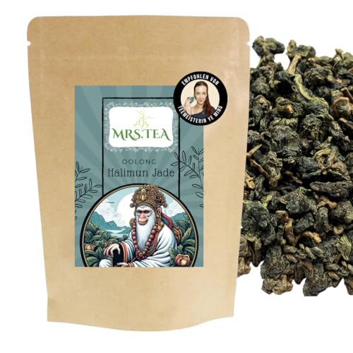 Mrs. Tea Halimun Jade Oolong 60g, Indonesien, natürlicher Tee, ohne Pestizide | Halbfermentierter Tee | Grüner Tee | Oolong Tee | Tee für Gong Fu Cha, Teezeremonie | Jade Oolong aus Java von Mrs. Tea