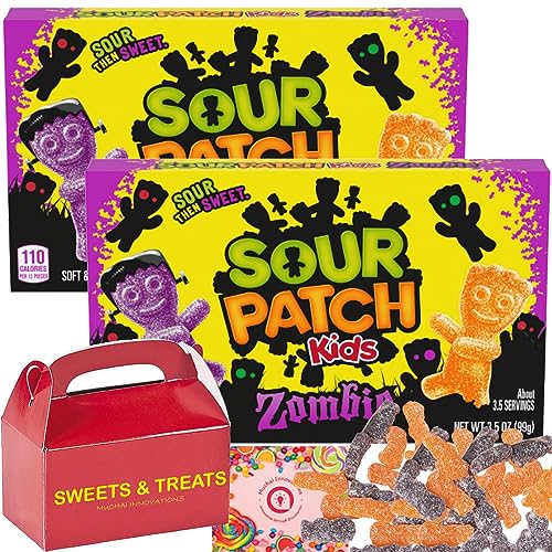 Halloween Sour Candy | Soft Sour Then Sweet Gummy – Theaterbox | Geburtstagsgeschenk Party Favor Holiday Treat School Snack Movie Night Sleepover | Plus Muchai Box (Halloween Zombies Trick Treat - von Muchai Innovations