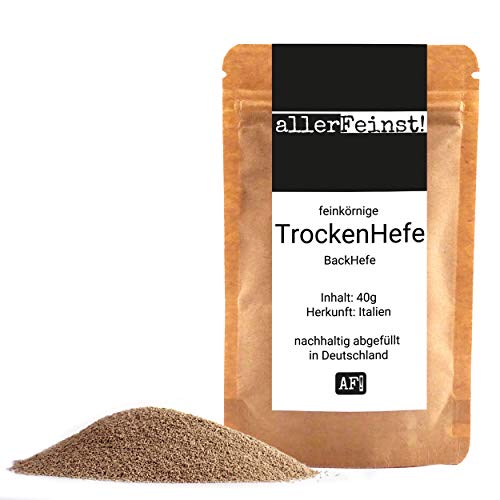 allerFeinst! - feinkörnige Premium Hefe Trockenhefe Backhefe Germ Yeast für z.B. Ciabatta, Pizzateig, Kuchen, Gebäck, uvm (40g) von MüMa´s