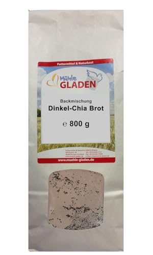 Dinkel-Chia Brot - Backmischung 800g - Selbstbacken mit Rezept von Mühle Gladen