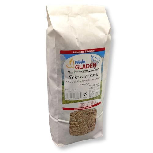 Schwarzbrot Bio - Backmischung 1,44kg - Selbstbacken mit Rezept von Mühle Gladen