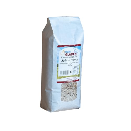 Schwarzbrot Bio - Backmischung 1,44kg - Selbstbacken mit Rezept von Mühle Gladen