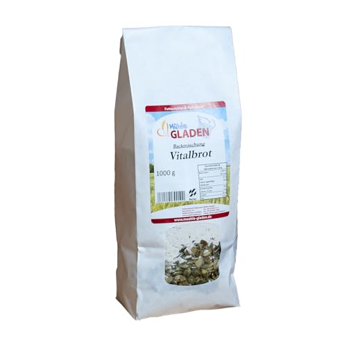 Vitalbrot - Backmischung 1000g - Selbstbacken mit Rezept von Mühle Gladen