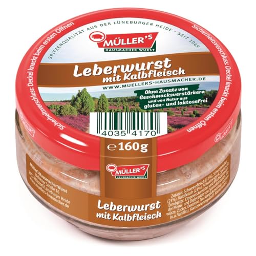 6x Müller's Kalbfleischleberwurst 160g Glas von Müller’s Hausmacher Wurst