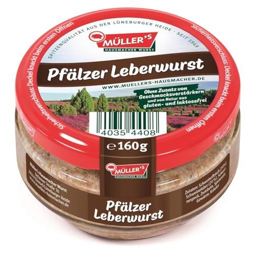 6x Müller's Pfälzer Leberwurst 160g Glas von Müller’s Hausmacher Wurst