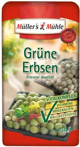 Müller's Mühle Grüne Erbsen, 7er Pack (7 x 500 g Packung) von Müller´s Mühle