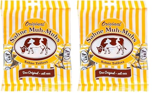 Original Sahne Muh-Muhs Sahne Toffees 1kg Beutel – Das Original seit 1965, einmalig sahniger Genuss – Frei von Farb- und Konservierungsmittel, glutenfrei (1 x 1000g) (Packung mit 2) von Muh-Muhs