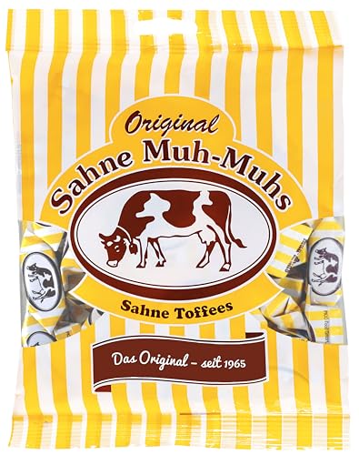 Original Sahne Muh-Muhs Sahne Toffees 1kg Beutel im 4er Pack – Das Original seit 1965, einmalig sahniger Genuss – Frei von Farb- und Konservierungsmittel, glutenfrei (4 x 1000g) von Muh-Muhs