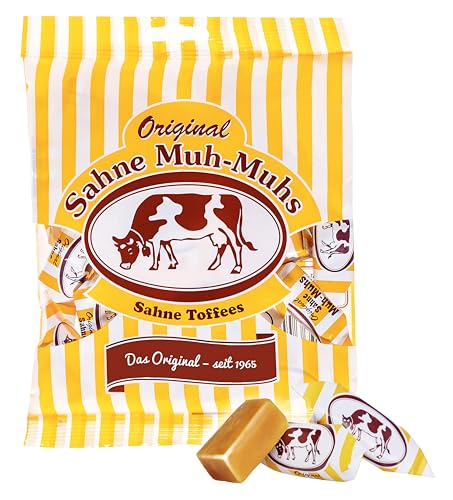 Original Sahne Muh-Muhs Sahne Toffees 215g Beutel im 14er Vorratspack – Das Original seit 1965, einmalig sahniger Genuss – Frei von Farb- und Konservierungsmittel, glutenfrei (14 x 215g) von Muh-Muhs