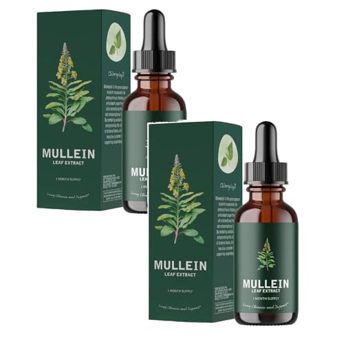 Königskerzenblattextrakt Drops | Mullein Drops | Unterstützt die Lungenreinigung und Atemfunktion für gesundes Atmen | Natürliches Nahrungsergänzungsmittel |Vegetarisch - 60ml (2) von Muium(TM)