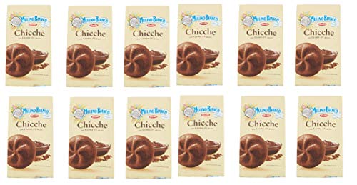 12x Mulino Bianco Chicche al Cacao Schokolade gefüllte Kekse Plätzchen Snack 200g von Mulino Bianco