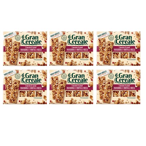 6x Mulino Bianco Gran Cereale Barrette ai Cereali con Mandorle e Mirtilli Rossi Müsliriegel Getreideriegel mit Mandeln und Rote Beere 135g ( 5 x 27g ) von Mulino Bianco