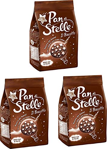 Mulino Bianco Pan di Stelle Keks mit Kakao, Haselnüssen und vielen magischen Sternchen Zuckerguss, 350 g, 3 Stück von Mulino Bianco