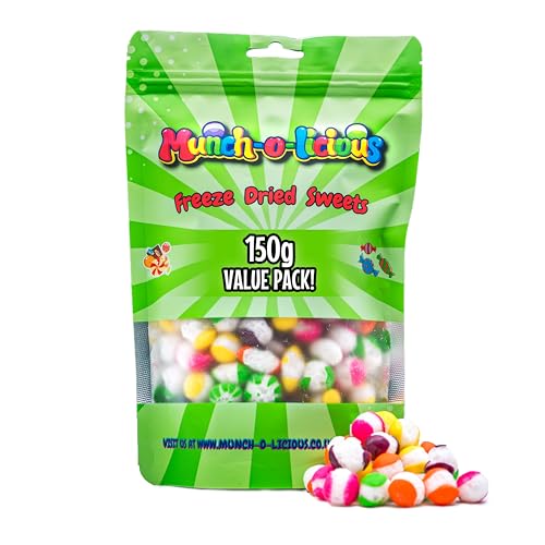 Munch-o-licious Gefriergetrocknete Süßigkeiten - Freeze Dried Candy Crazy Sour Skittles - Intensiver Geschmack - Bunter Genuss für Jung & Alt - Perfekt zum Teilen - Einfach Naschen & Staunen von Munch-o-licious