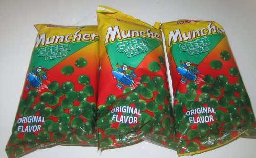 Muncher Grüne Erbsen, 3 Stück, Originalgeschmack, 69,7 g pro Packung von Muncher