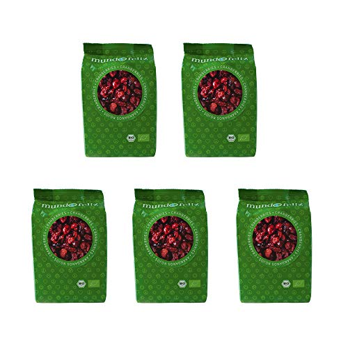 Mundo Feliz Getrocknete Cranberry aus Bio-Anbau, 5 x 100 g (Packung mit 2) von Mundo Feliz