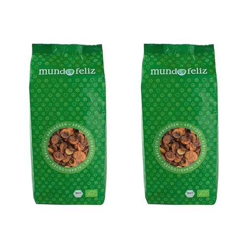 Mundo Feliz Getrocknete entsteinte Aprikosen aus Bio-Anbau, 2 x 500 g von Mundo Feliz