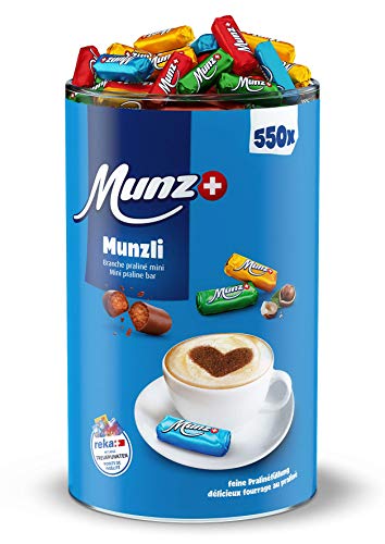 Munzli Mini-Praliné Milch | MILCH | von Munz | Schweizer Schokolade | 2,5 kg Großpackung | ca. 500 Stück | Feine Pralinen | Nougat-Füllung mit gerösteten Haselnuss-Splittern von Munz