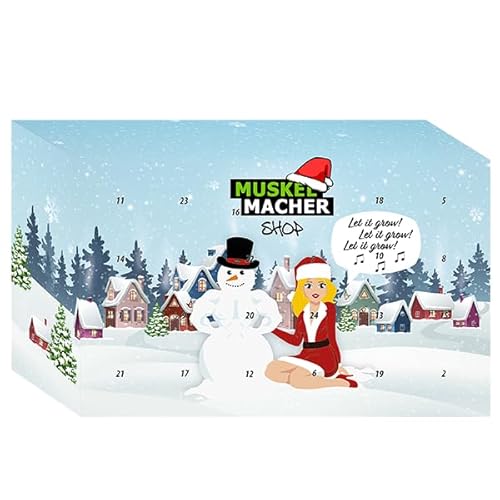 Sport & Fitness Adventskalender 2024, Adventskalender für Männer & Frauen, 24 Fitness-Leckereien: Proteinriegeln, Fitness Drinks uvm von Muskelmacher Shop