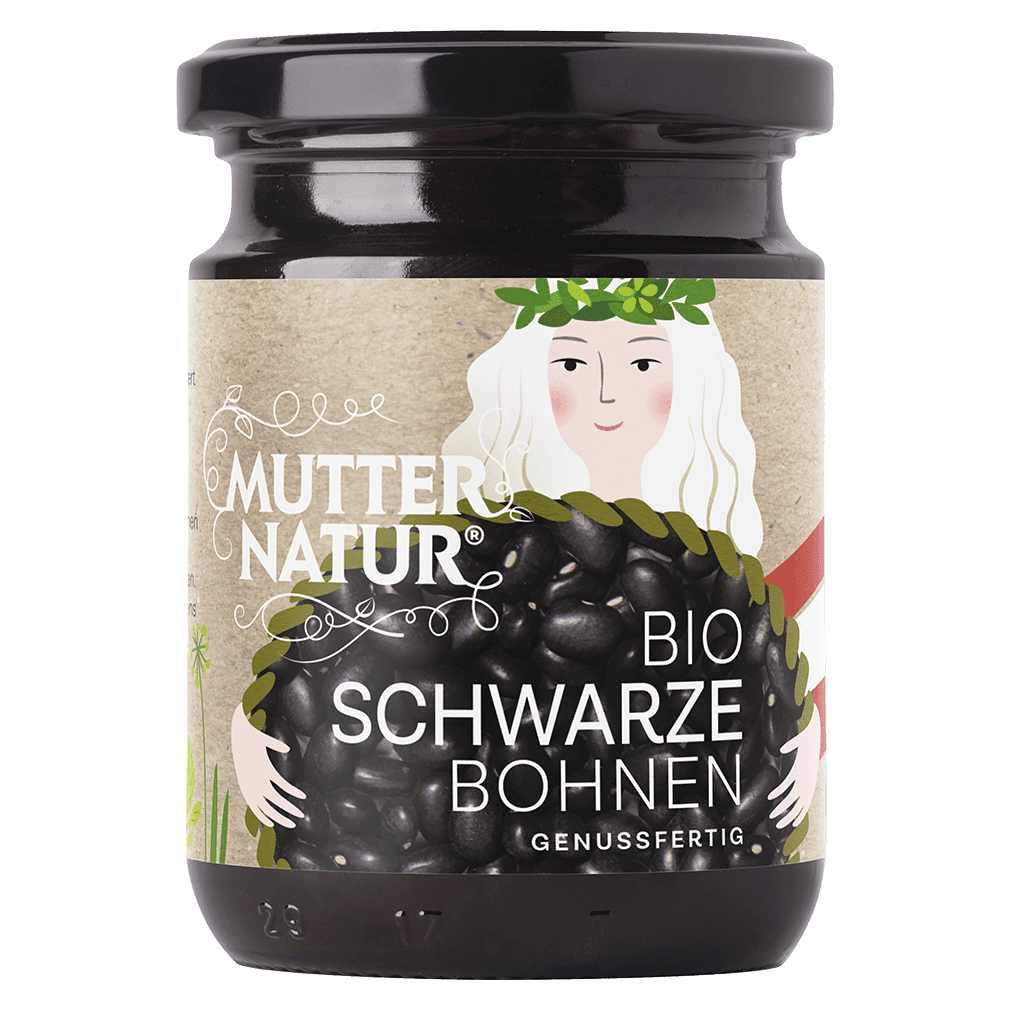 Bio Schwarze Bohnen im Glas von Mutter Natur