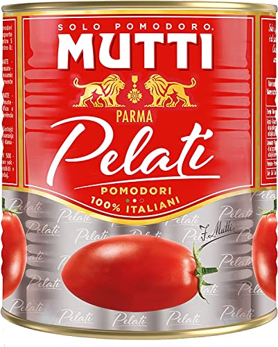 Mutti Pomodori Pelati Pflaumenschälende Tomaten, 100 % italienisch, 12 x 800 g von Mutti