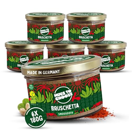 Muus to Chooze - Bruschetta Creme Brotaufstrich 6x180g – Aufstrich Vegan, Bio & Zusatzstofffrei – Mit Cashewnüssen, Kräutern und Tomaten – Geschmeidige Textur – Ideal für Pasta, Bowls und Dressings von Muus to Chooze