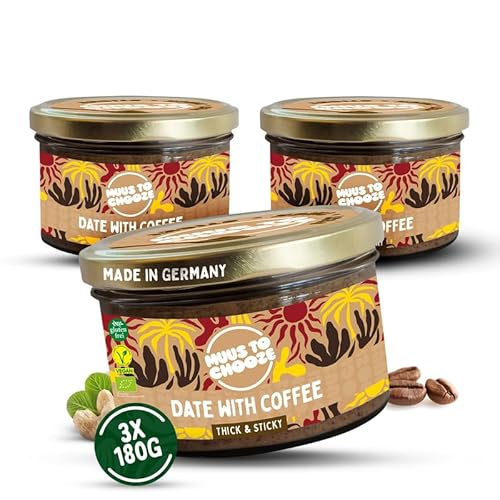 Muus to Chooze - Date with Coffee Brotaufstrich 3x180g – Aufstrich Vegan, Bio & Zusatzstofffrei – Mit Dattelsirup, Kaffee und Cashew – Geschmeidige Textur – Ideal als Aufstrich, Snack & Topping von Muus to Chooze