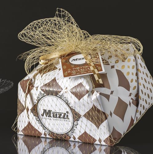 Muzzi Antica Gebäck Panettone niedrig "Ciocco Ghiotto" Große Schokolade verpackt 1kg von Muzzi