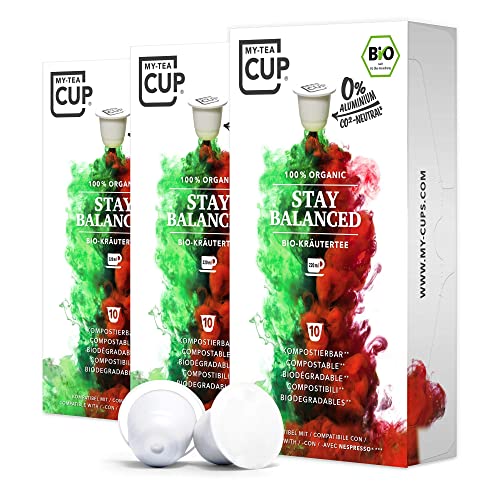 My Tea Cup - TEEKAPSELN STAY BALANCED 3 x 10 KAPSELN I BIO-KRÄUTERTEE I 30 Kapseln für Nespresso®³-Kapselmaschinen I 100% industriell kompostierbar & nachhaltig – 0% Aluminium… von My-TeaCup