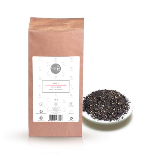 Assam Tee 1 kg lose - Hochwertiger Schwarztee - malzig & schokoladig - Schwarztee aus ökologischem und fairem Anbau - MyCupOfTea von MyCupOfTea