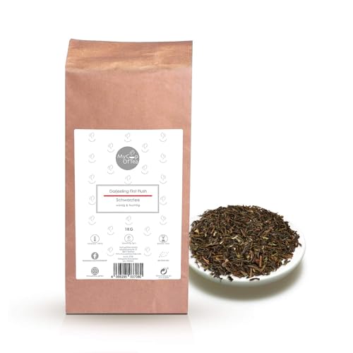 Darjeeling Frist Flush Bio Tee 1 kg lose - Hochwertiger Schwarztee - würzig & fruchtig - Schwarztee aus ökologischem und fairem Anbau - MyCupOfTea von MyCupOfTea