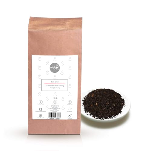 Earl Grey Tee 1 kg lose - Hochwertiger Schwarztee mit Bergamotte Öl - malzig & zitronig - Schwarztee aus ökologischem und fairem Anbau – MyCupOfTea von MyCupOfTea