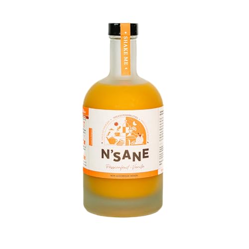 N'SANE Passionsfrucht-Vanille Alkoholfreie cocktails 500ml - Reichhaltig und cremig, Premium Alkoholfreies Aperitif Getränk, Zuckerfrei, 100% natürlichen Inhaltsstoffen, Vegan, Perfekt für Partys von N'sane