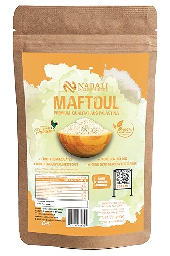 NABALI FAIRKOST FÜR ALLE Maftoul I Qualitätsware aus Palästina je I naturell aromatisch traditionell orientalisch I Reisersatz ohne Zusätze I vegan (250 gram) von NABALI FAIRKOST FÜR ALLE