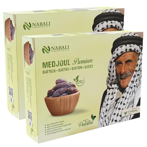 NABALI FAIRKOST FÜR ALLE Medjool Medjoul Datteln aus Palästina - 100% naturell vegan aromatisch traditionell frisch & orientalisch I ohne Konservierungsstoffe (10 Kg) von NABALI FAIRKOST FÜR ALLE