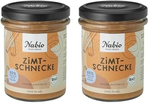 NABIO | Süßer Aufstrich Zimtschnecke I vegan und ohne Palmöl I (1 x 175g) (Packung mit 2) von NABIO