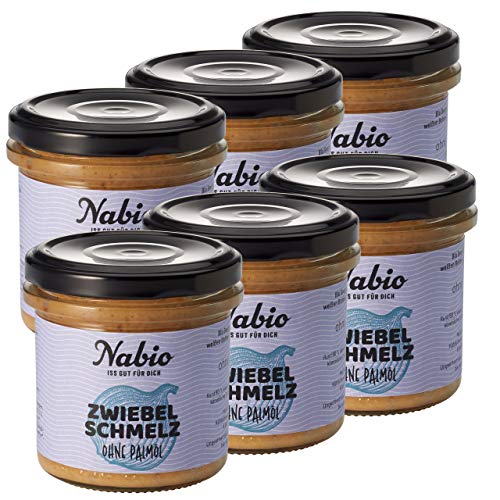Nabio Zwiebelschmelz Brot-Aufstrich Apfel Röstzwiebeln, 6er Pack (6 x 130 g) von NABIO