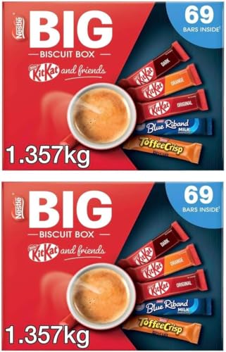 Big Biscuit Box Kitkat & Friends, 69 Schokoladenkeksriegel – KitKat, Blue Riband, Toffee Crisp – insgesamt 138 Schokoriegel (2er-Pack) NAEM von NAEM