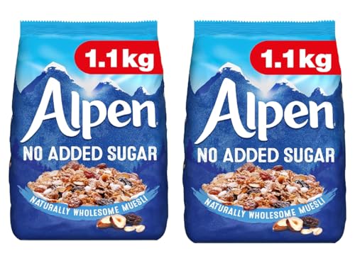 Frühstück ohne Zuckerzusatz Schweizer Stil Müsli Vollkorn-Haferweizen, 1,1 kg (2er-Pack) | By NAEM von NAEM