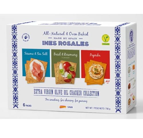 Ines Rosales Olivenöl-Cracker-Kollektion, 756 g, komplett natürlich, ofengebacken, hergestellt in Spanien NAEM von NAEM